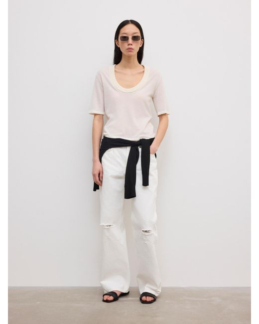 House of Dagmar White Cashmere Knit Top