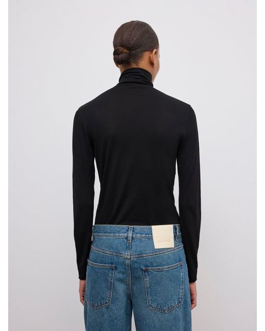 House of Dagmar Blue Wool Jersey Rollneck