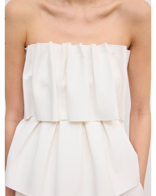 House of Dagmar White Sculpted Tube Top