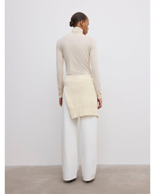 House of Dagmar White Wool Jersey Rollneck
