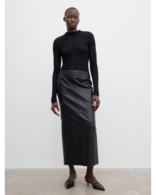 House of Dagmar Black Lace Knit Top