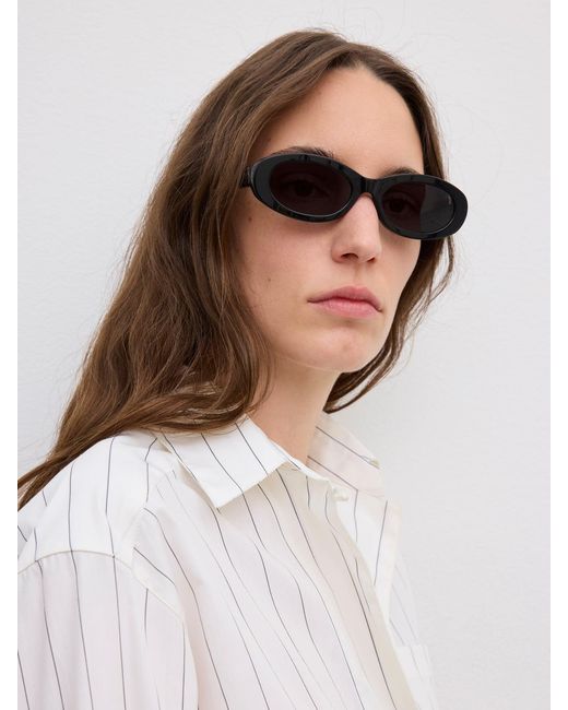 House of Dagmar Black Wide Oval Sunglasses