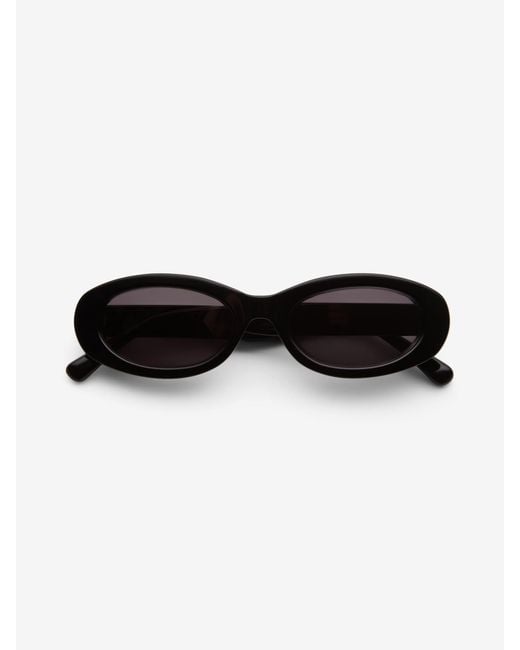 House of Dagmar Black Wide Oval Sunglasses