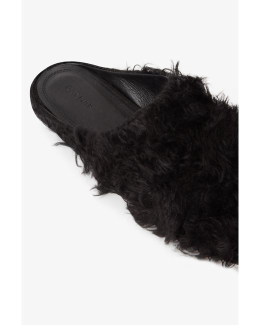 House of Dagmar Black Friendly Fur Mules