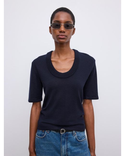 House of Dagmar Blue Cashmere Knit Top