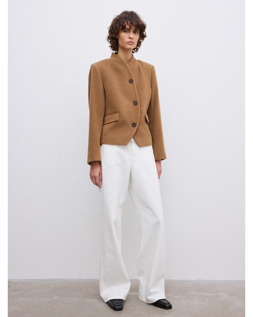 House of Dagmar White Short Curved Jacket
