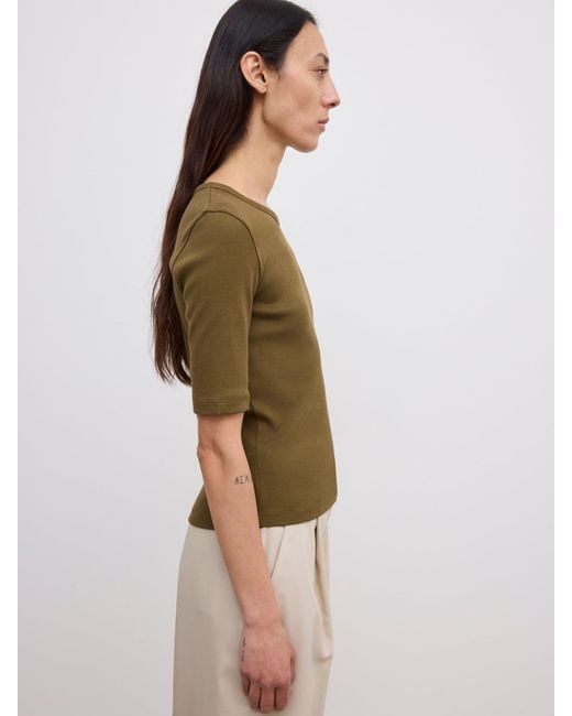 House of Dagmar Natural Fitted Rib T-Shirt