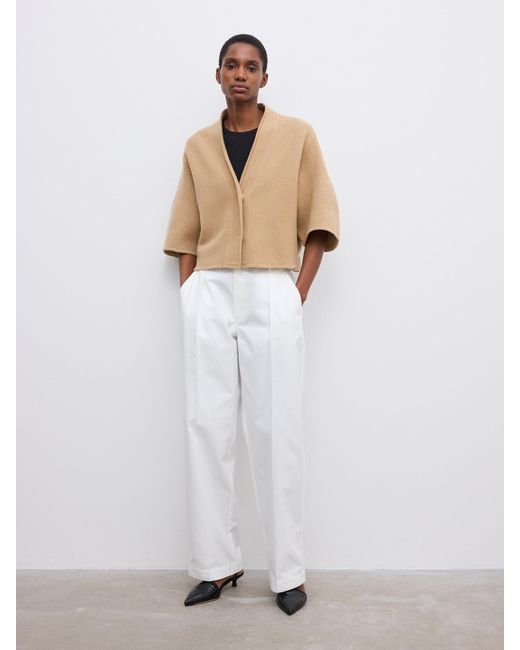 House of Dagmar White Short Wool Cardigan