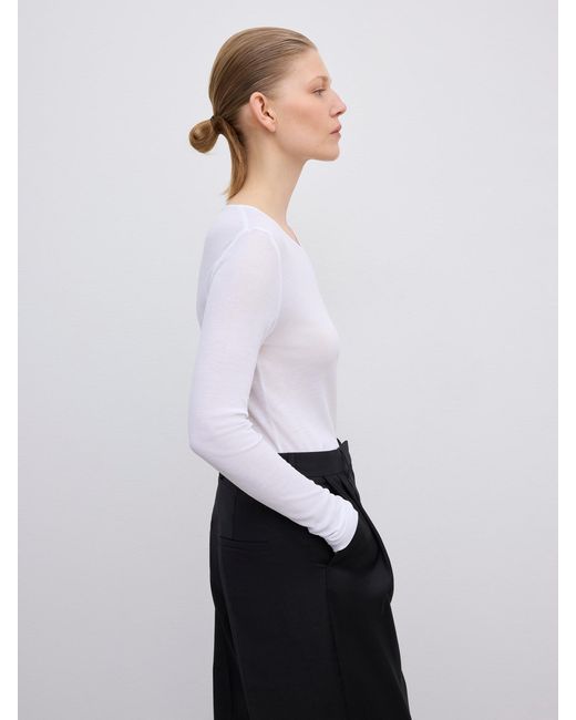 House of Dagmar White Lyocell Long Sleeve