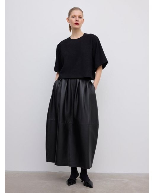House of Dagmar Black Woven Bouclé T-Shirt