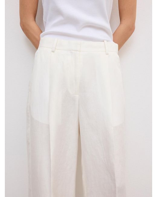 House of Dagmar White Relaxed Linen Trousers