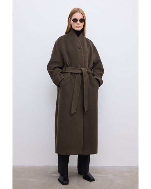 House of Dagmar Brown Oversize Belted Coat