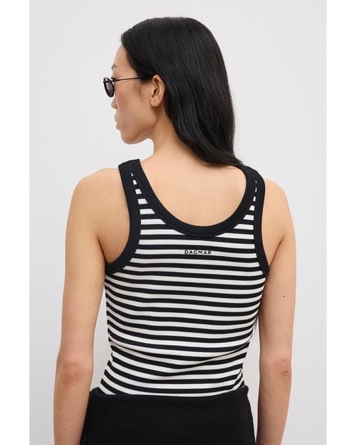 House of Dagmar White Ribbed Tank Top