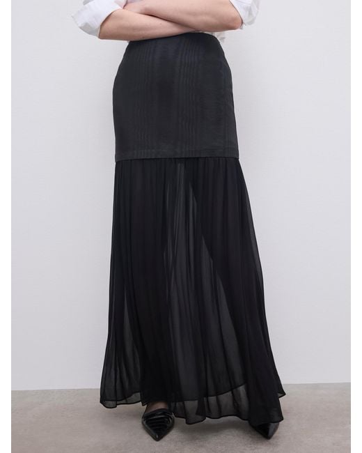 House of Dagmar White Jacquard Maxi Skirt