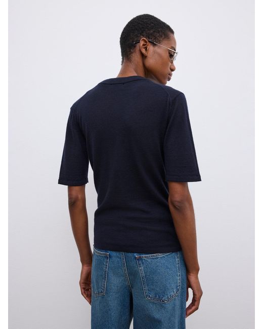 House of Dagmar Blue Cashmere Knit Top