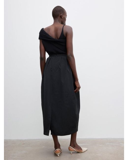 House of Dagmar Blue Curved Pleated Skirt