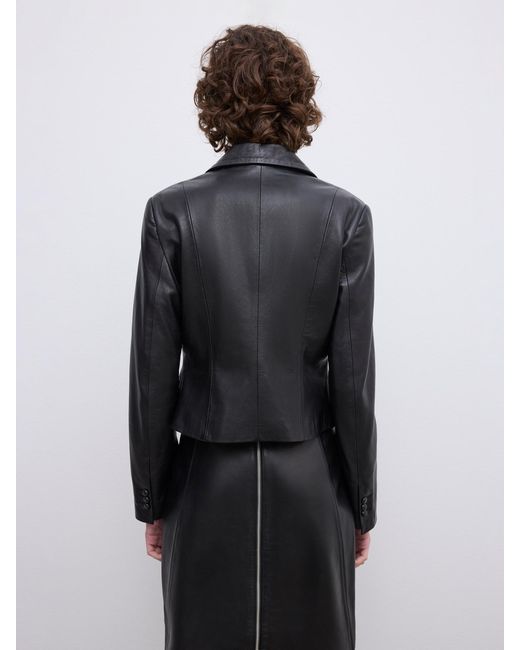 House of Dagmar Gray Slim Tailored Blazer Leather