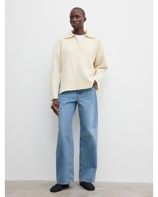 House of Dagmar Blue Cashmere Wool Polo
