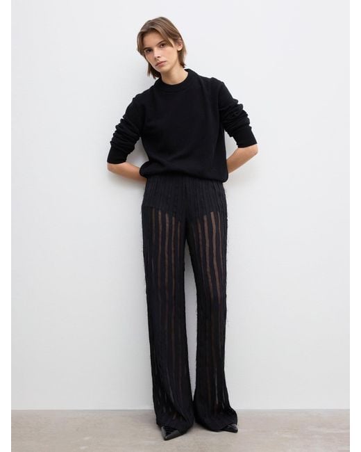 House of Dagmar Black Stripe Sheer Trouser