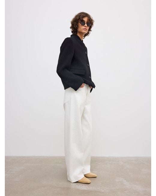House of Dagmar White Short Curved Jacket