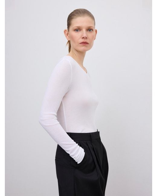House of Dagmar White Lyocell Long Sleeve
