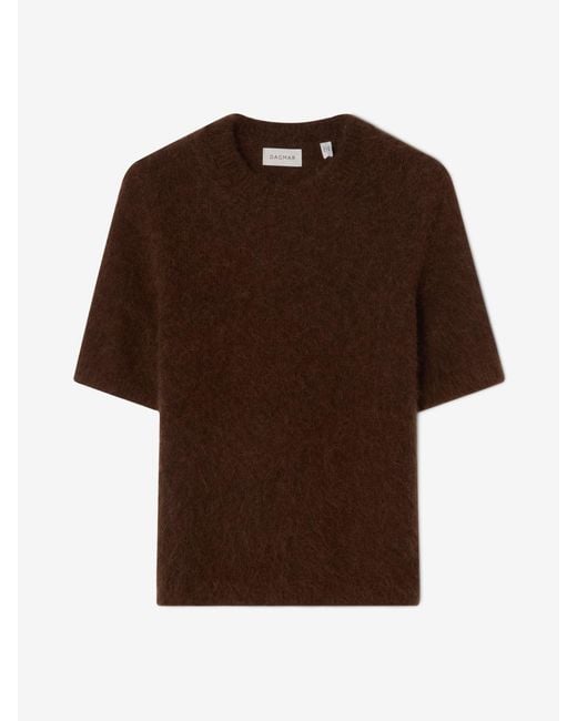 House of Dagmar Brown Brushed Alpaca Top
