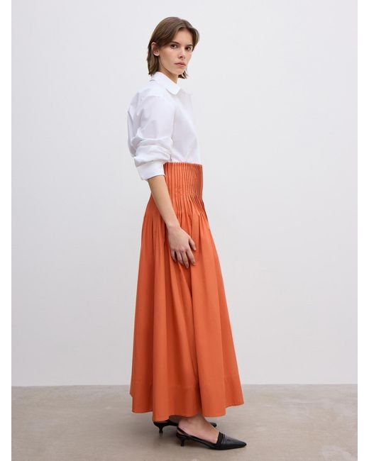 House of Dagmar White Poplin Maxi Skirt