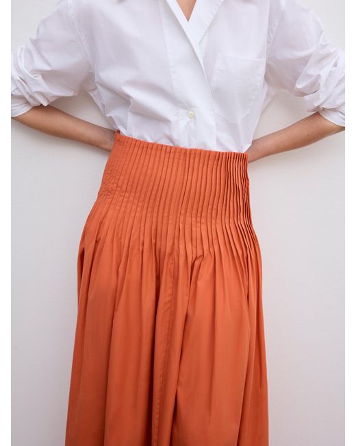 House of Dagmar White Poplin Maxi Skirt