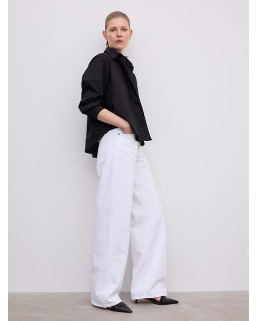 House of Dagmar White Cropped Shirt