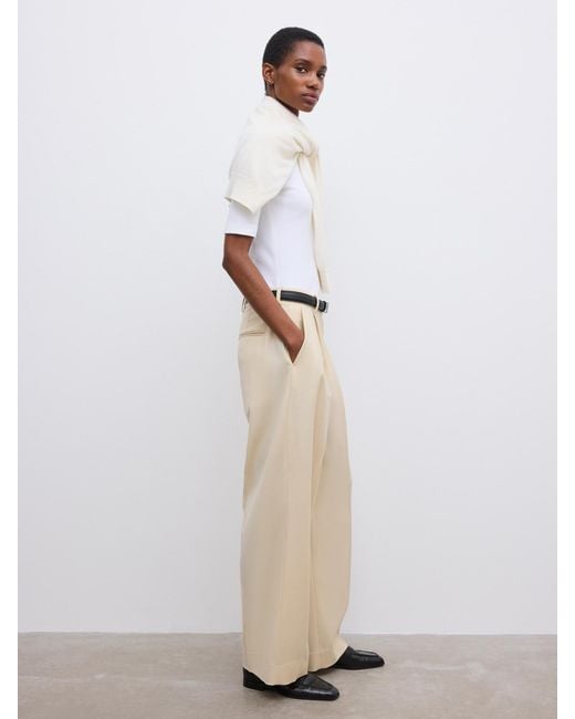 House of Dagmar White Relaxed Wool Trouser