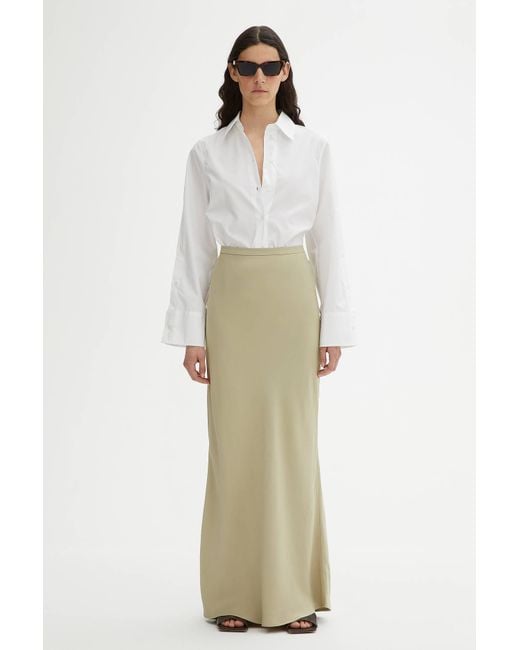 House of Dagmar Shiny Long Skirt in Green Lyst