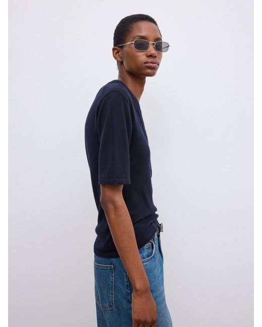 House of Dagmar Blue Cashmere Knit Top