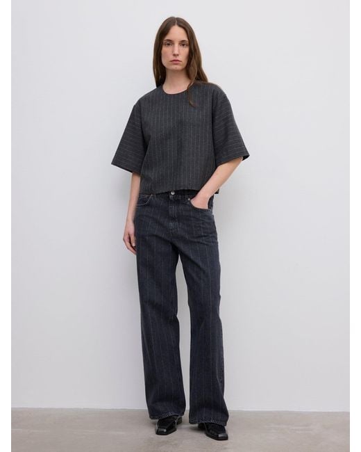 House of Dagmar Blue Pinstripe T-Shirt