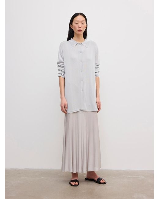 House of Dagmar White Fluid Knit Shirt