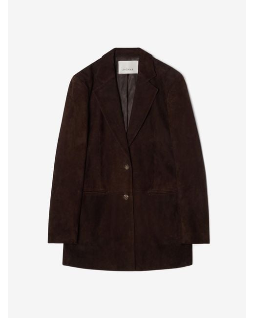 House of Dagmar White Slim Suede Blazer