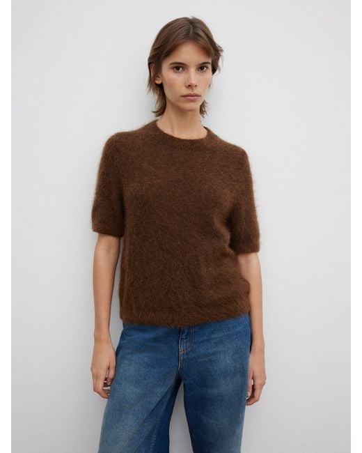 House of Dagmar Brown Brushed Alpaca Top