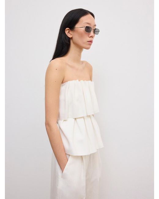 House of Dagmar White Sculpted Tube Top