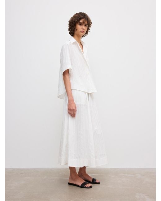 House of Dagmar White Cotton Maxi Skirt