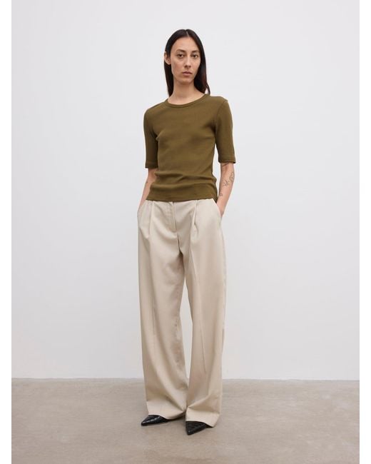 House of Dagmar Natural Fitted Rib T-Shirt