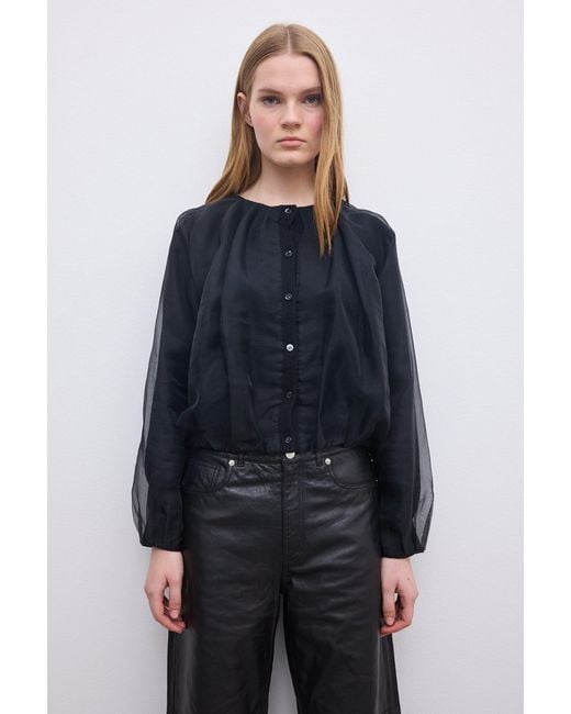 House of Dagmar Blue Chiffon Cardigan