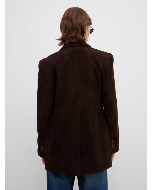 House of Dagmar White Slim Suede Blazer