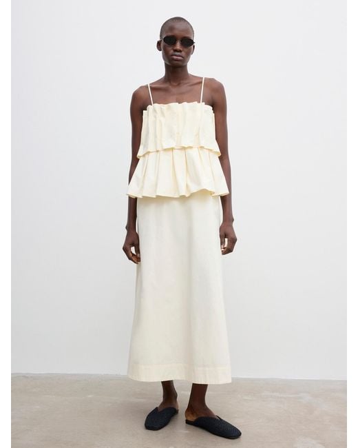 House of Dagmar Natural Sculpted Strap Dress
