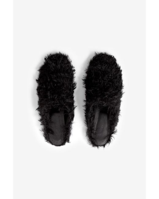 House of Dagmar Black Friendly Fur Mules