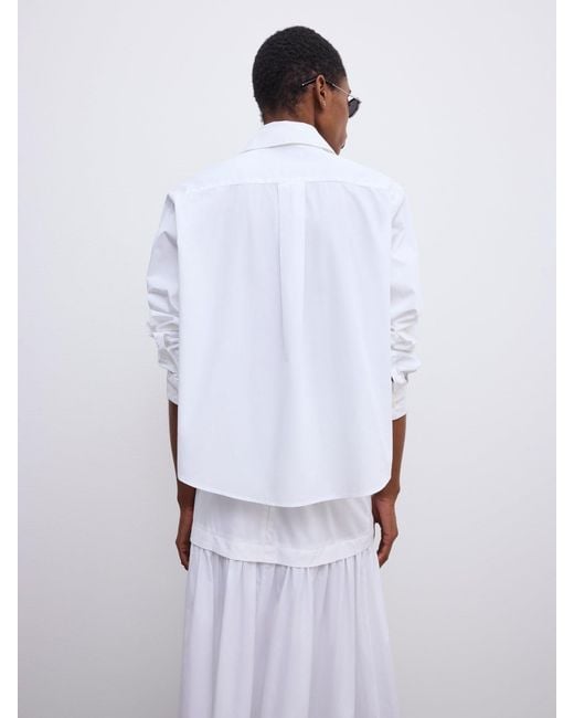 House of Dagmar White Cropped Shirt