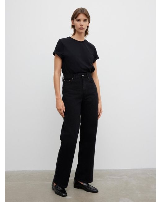 House of Dagmar Black Wide Leg Denim