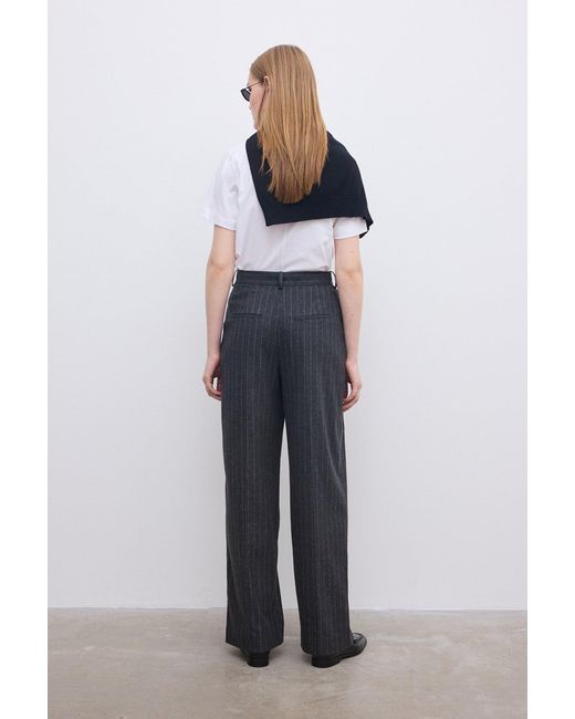 House of Dagmar Blue Relaxed Suit Trouser Pinstripe