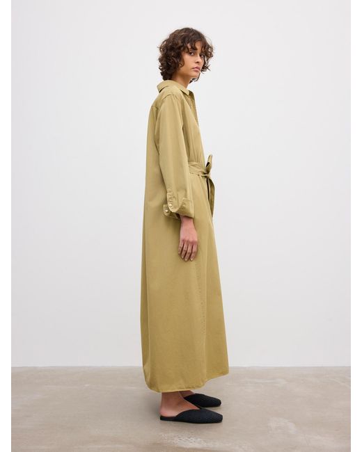 House of Dagmar Metallic Belted Shirt Dress