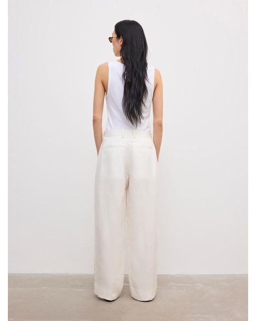 House of Dagmar White Relaxed Linen Trousers