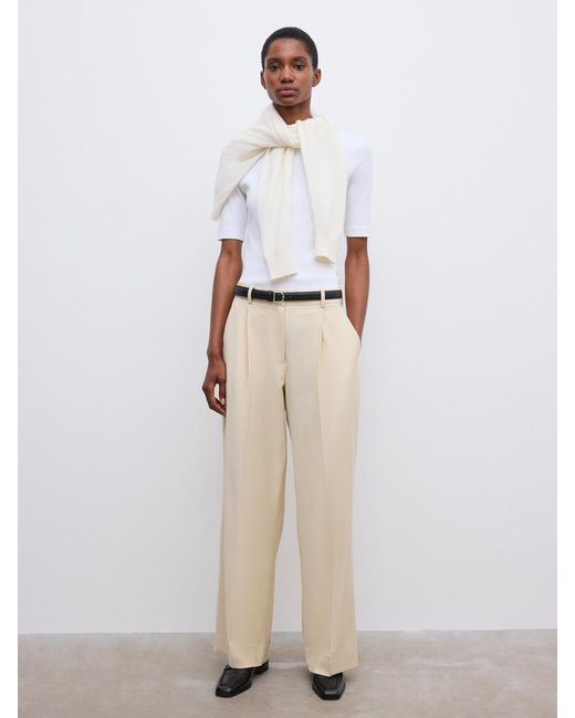 House of Dagmar White Relaxed Wool Trouser