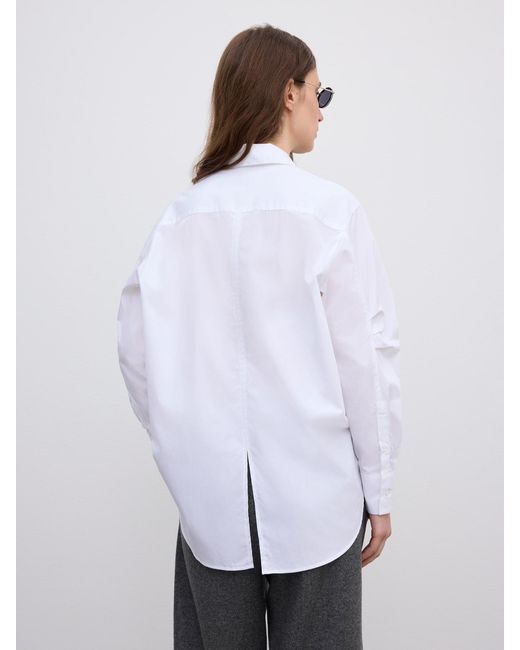 House of Dagmar White Relaxed Poplin Shirt